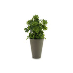 Vaso Cinza com Planta Artificial