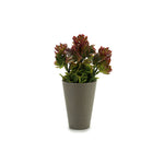 Vaso Cinza com Planta Artificial