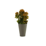 Vaso Cinza com Planta Artificial
