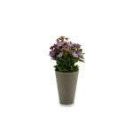 Vaso Cinza com Flor Artificial Bolinhas