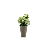 Vaso Cinza com Flor Artificial Bolinhas