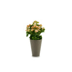 Vaso Cinza com Flor Artificial Bolinhas