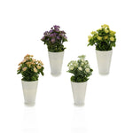 Vaso Branco com Flor Artificial