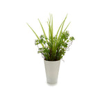 Vaso Branco com Flor Artificial
