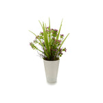 Vaso Branco com Flor Artificial