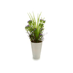 Vaso Branco com Flor Artificial