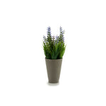 Florero gris con flor artificial larga