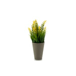 Florero gris con flor artificial larga
