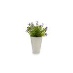 Vaso Branco com Flor Artificial 6 Pétalas