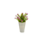 Vaso Branco com Flor Artificial 6 Pétalas