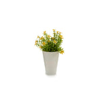 Vaso Branco com Flor Artificial 6 Pétalas