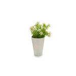 Vaso Branco com Flor Artificial 6 Pétalas