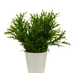 Vaso Branco com Folhas Artificiais Largas