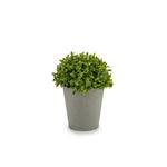 Vaso Cinza com Planta Artificial Folhas Curtas