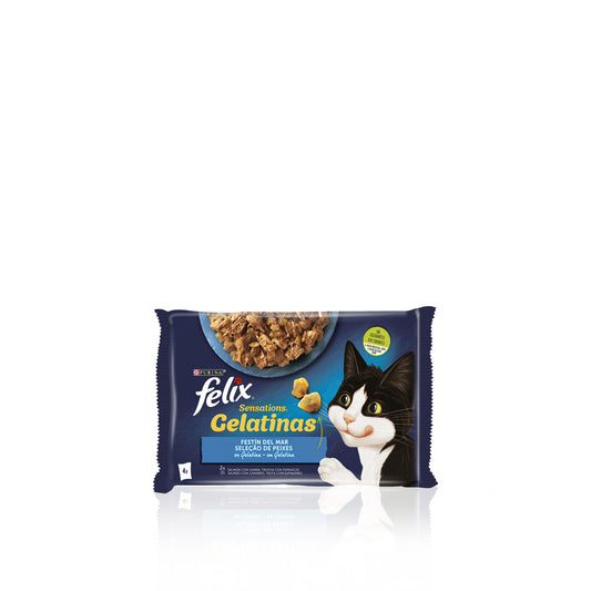 Purina Felix Sensations Comida Húmida para Gato Seleção de Peixes em Gelatina 4 x 85 gr