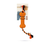 Beeztees Jugo de Naranja Hueso Juguete para Perro con Cuerda