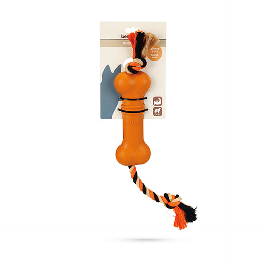 Beeztees Brinquedo para Cão Sumo Osso Laranja com Corda