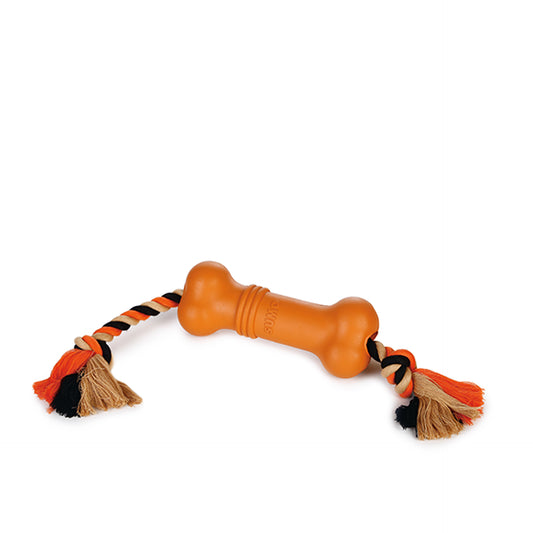 Beeztees Brinquedo para Cão Sumo Osso Laranja com Corda