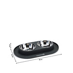 Beeztees Comedero Doble para Perros Acero Inoxidable con Silicona Gris