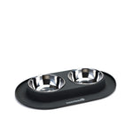 Beeztees Comedero Doble para Perros Acero Inoxidable con Silicona Gris
