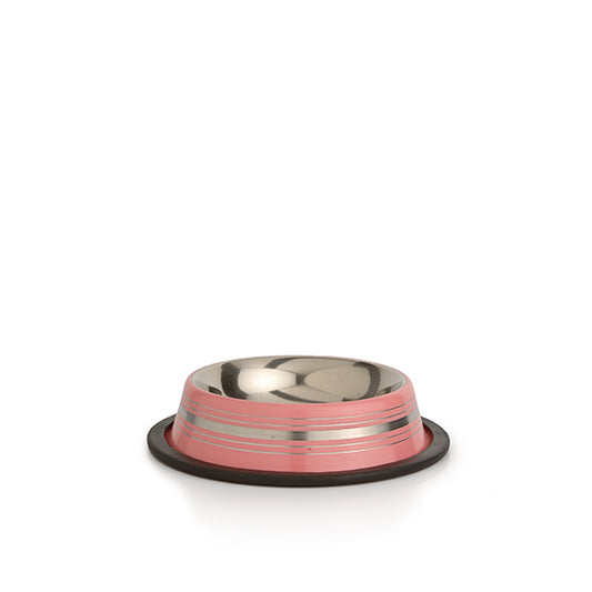 Beeztees Comedouro para Gato Inox Riscas Rosa