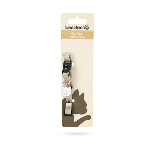 Beeztees Coleira para Gato Nylon Cinza Claro