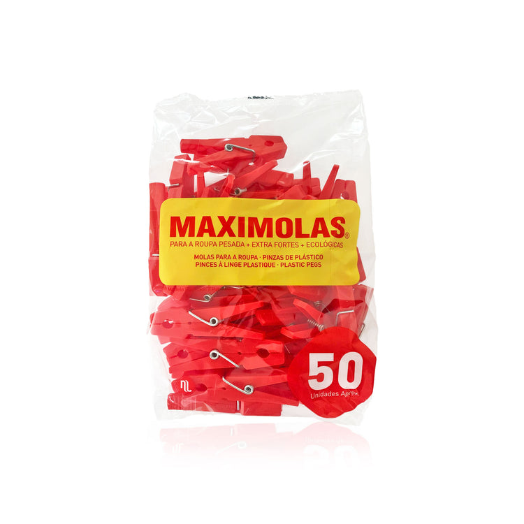 Maximolas Muelles Rojos para Ropa 50ud