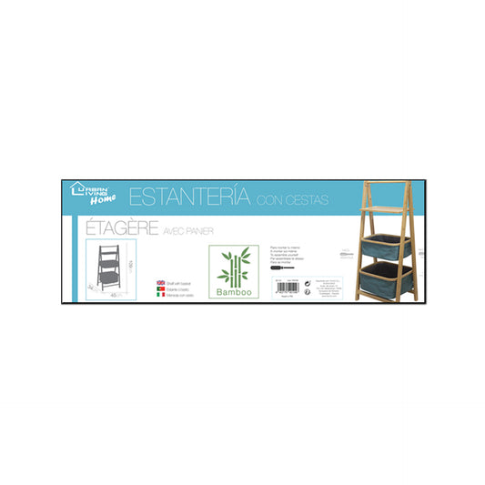 Librería de bambú con 2 cestas