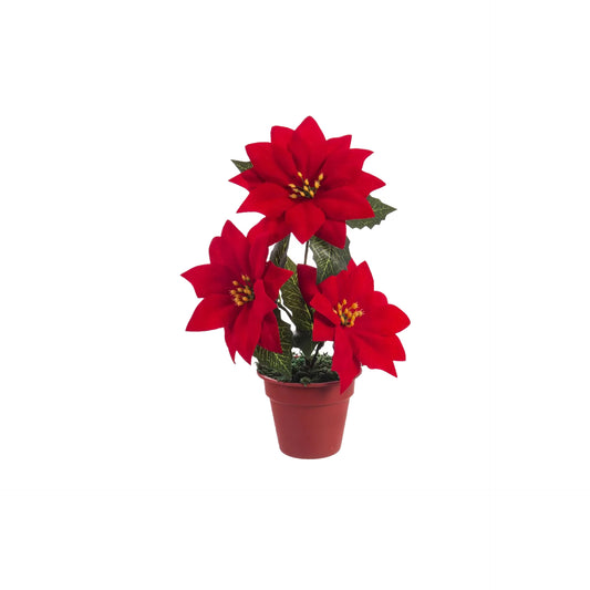 HKH Vaso Artificial Flor Poinsetia 20 cm