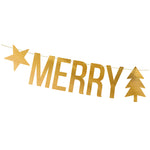 Banner Merry Christmas Dourado 1,5 m