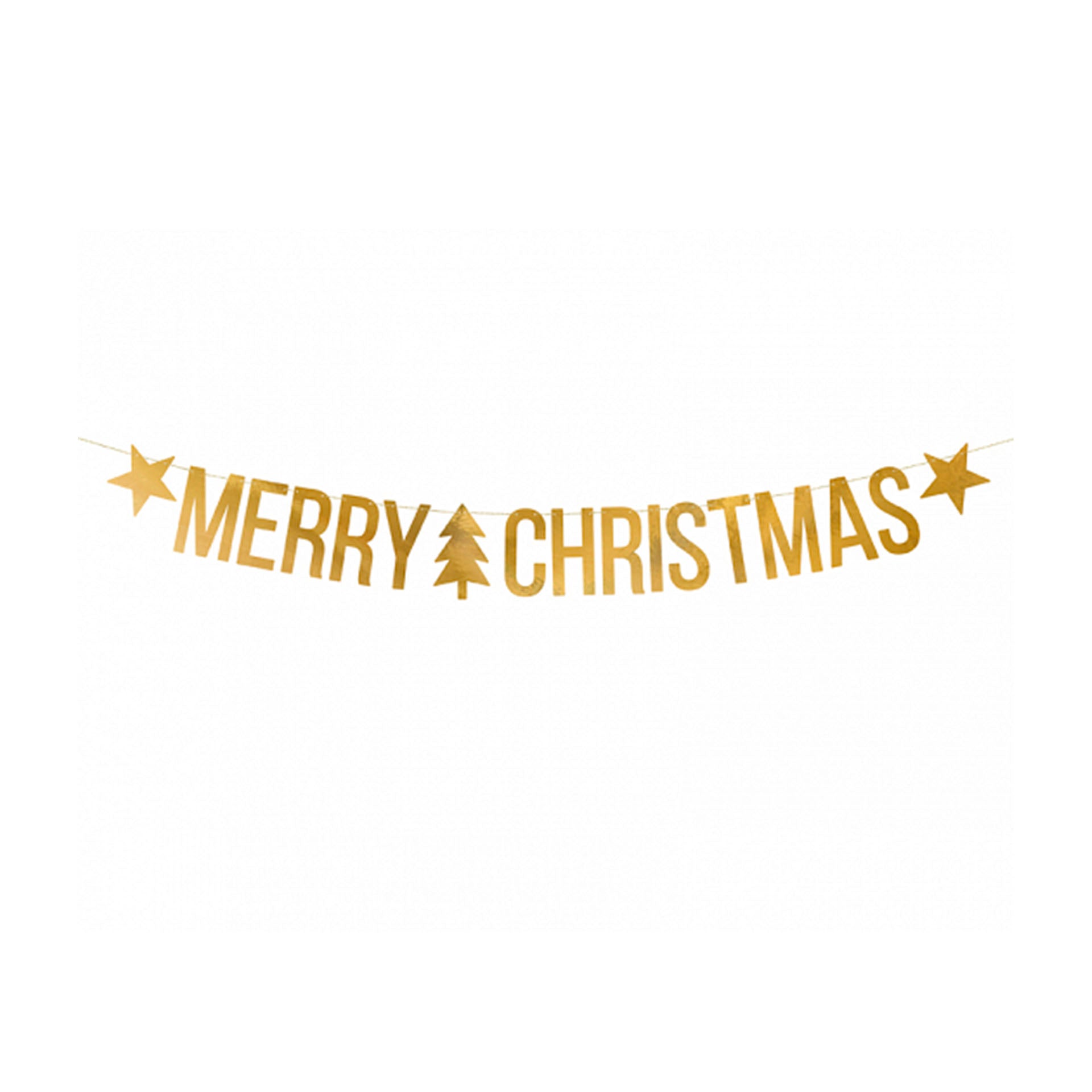 Banner Merry Christmas Dourado 1,5 m