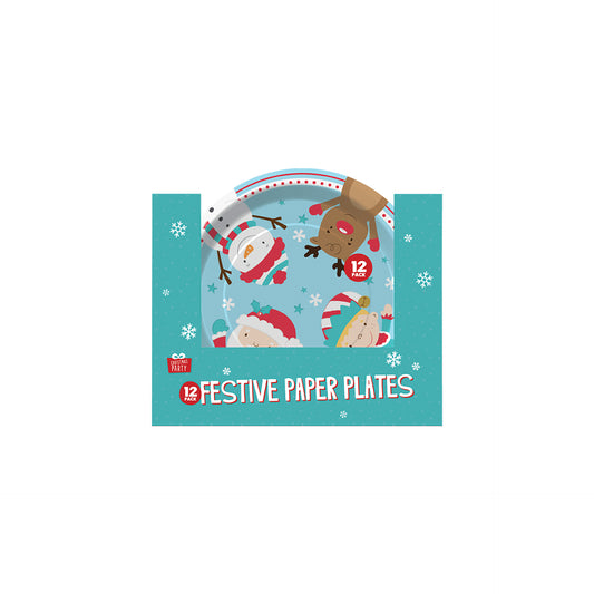 Pack 12 Pratos Papel Natal