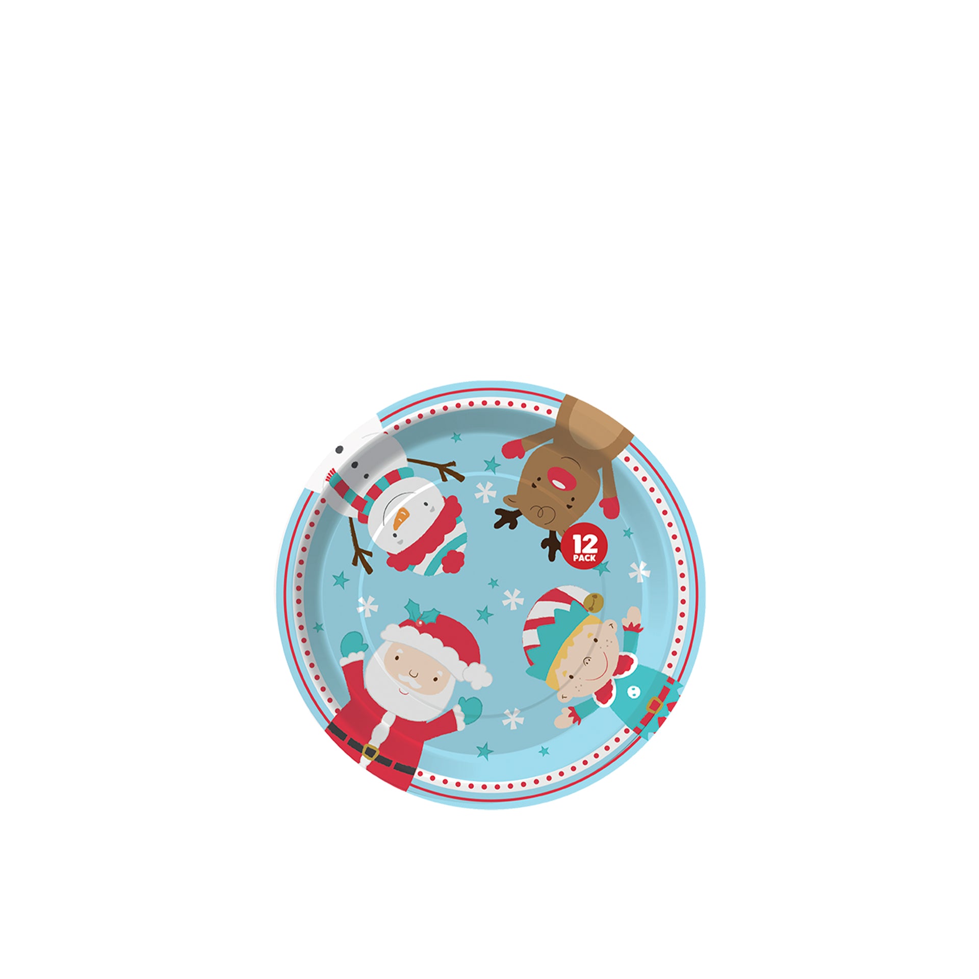 Pack 12 Platos de Papel Navideños