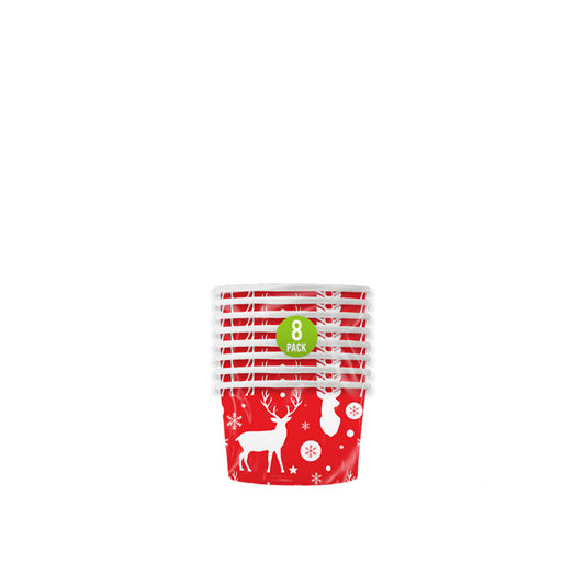 Pack 8 Taças Papel Natal
