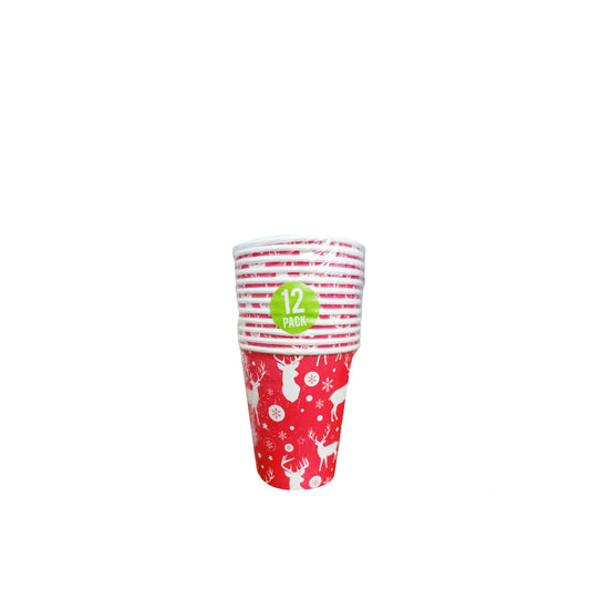 Pack 12 Copos Papel Natal