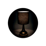 Candeeiro de Mesa Base Dourada Táctil Abat-Jour Preto 15 x 32 cm