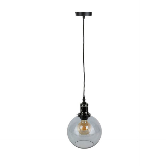 Candeeiro de Tecto Vidro Fumado Cinza Forma de Bola