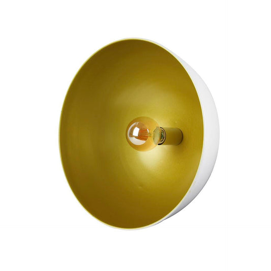 Candeeiro de Teto Branco com Interior Dourado "Cinema" D40 cm