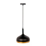 Candeeiro de Teto Mate Preto com Dourado