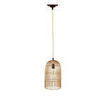 Candeeiro de Teto Metal Arame Dourado Forma de Gaiola