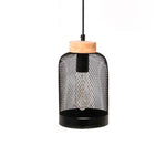 Lámpara de Techo Metal Alambre Negro Forma Campana