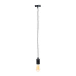 Candeeiro de Teto Preto com Cabo Preto e Branco