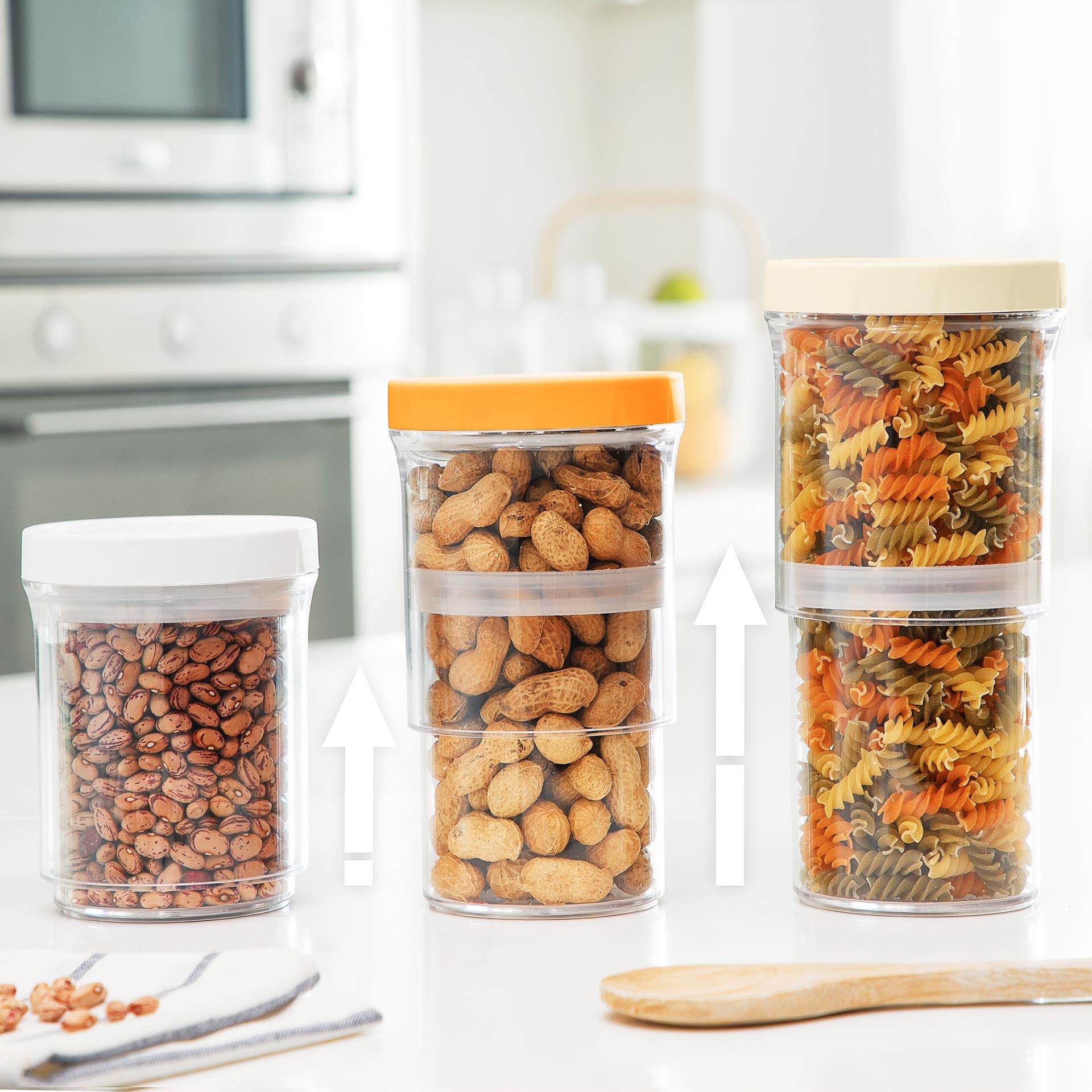 Recipientes de Cozinha Ajustaveis e Hermeticos (Set de 3)
