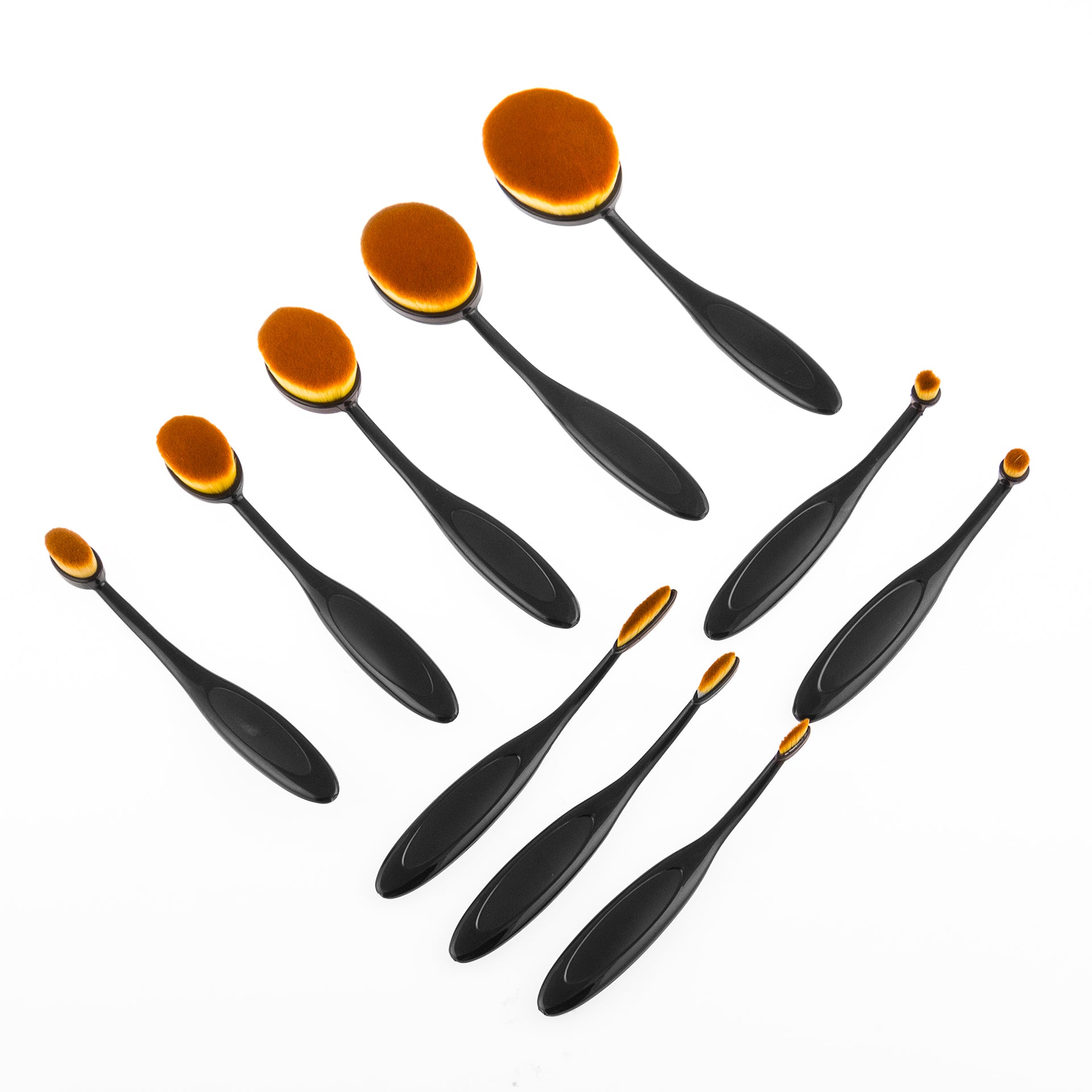 Conjunto de Pinceis de Maquilhagem Profissional Ovais (11 Pecas)