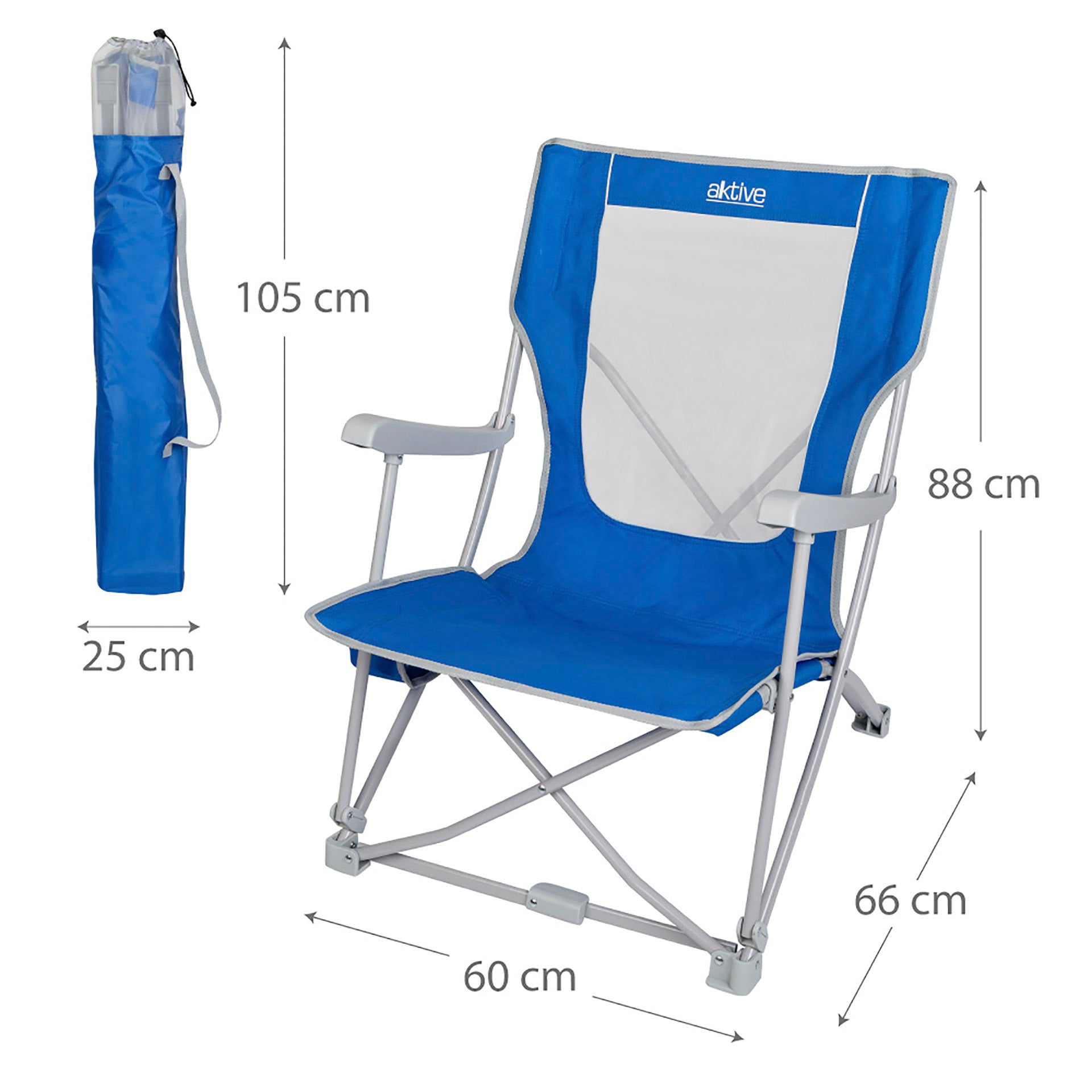 Silla Camping Azul/Gris