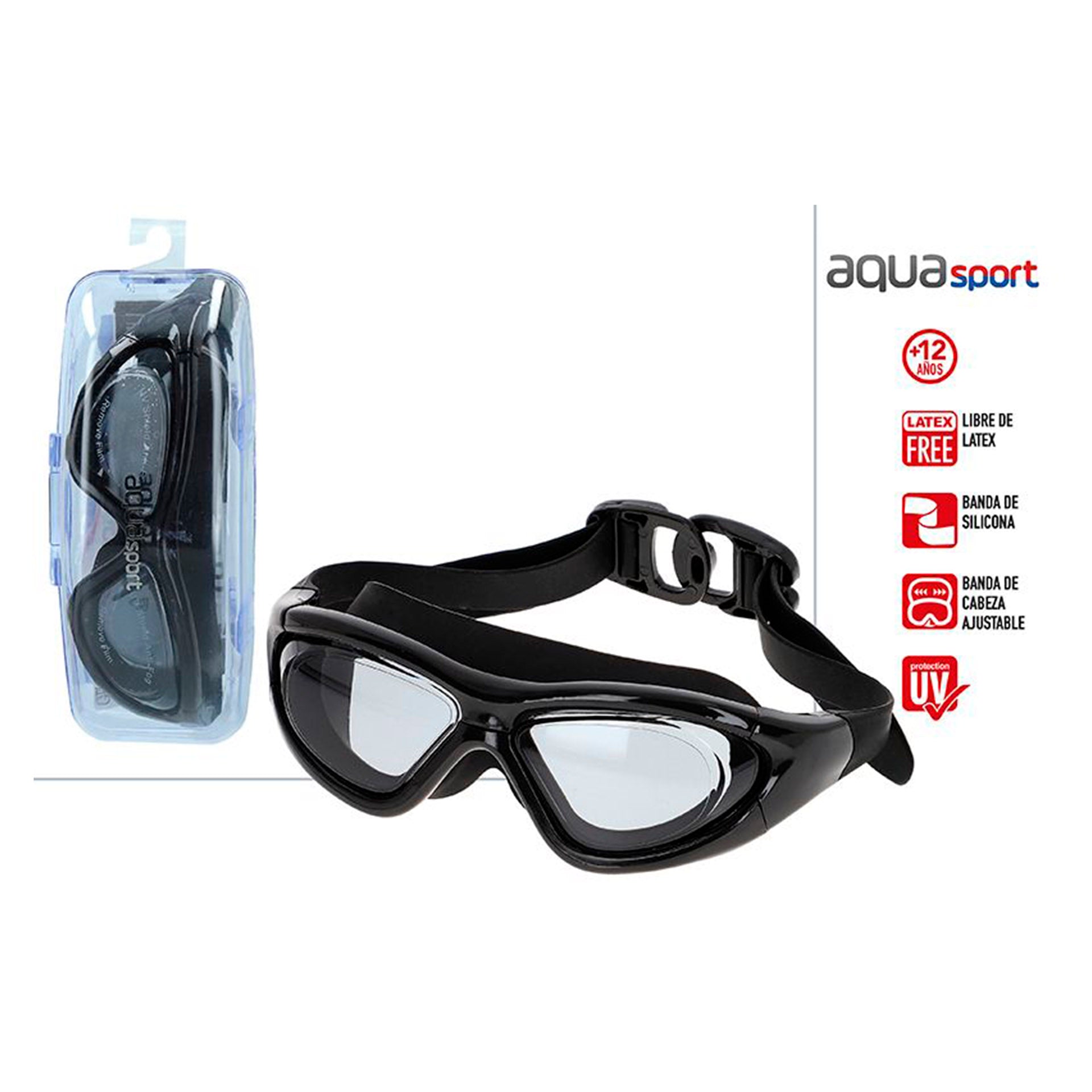 Gafas Natación Silicona Adulto Negras