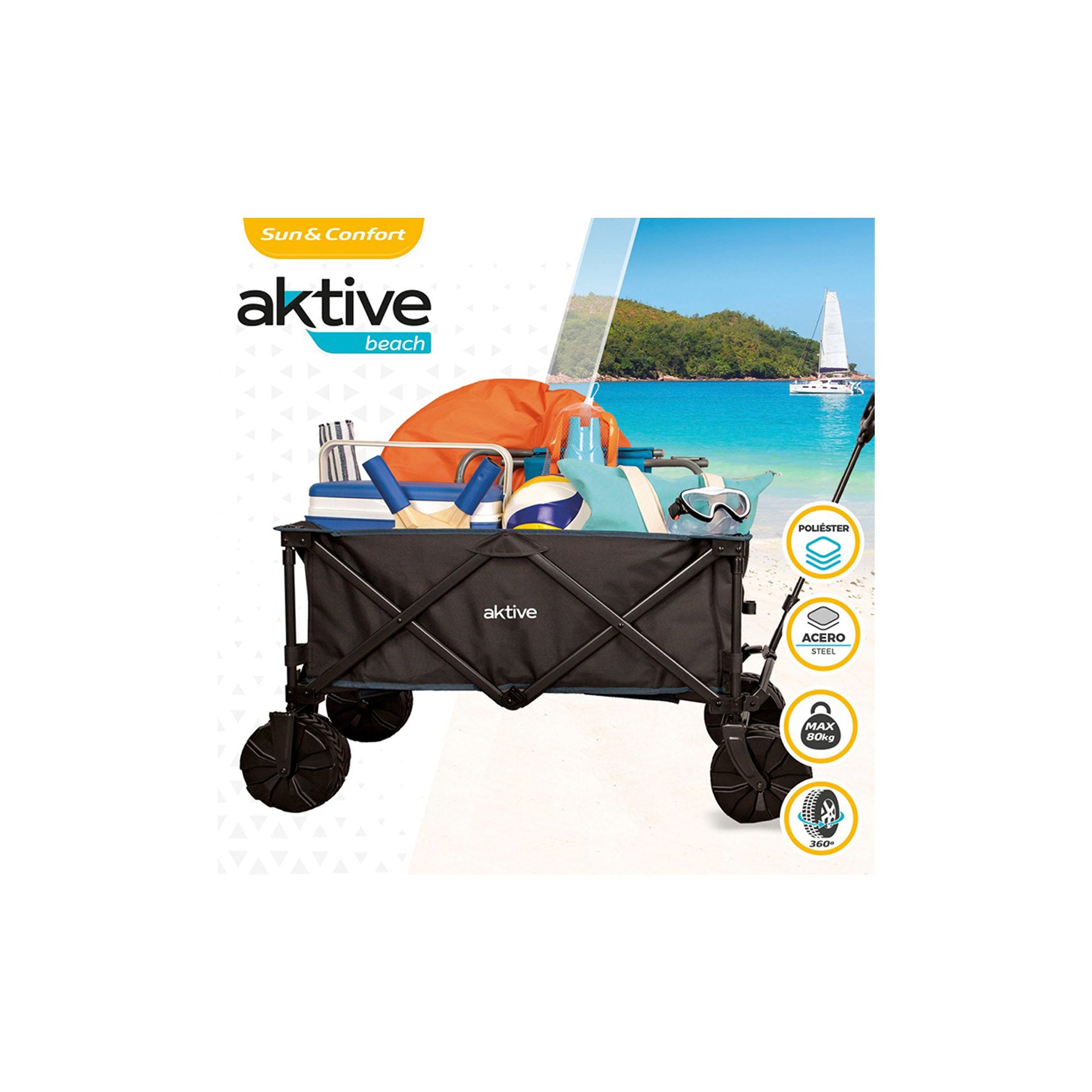 Carrito de playa plegable Aktive Beach