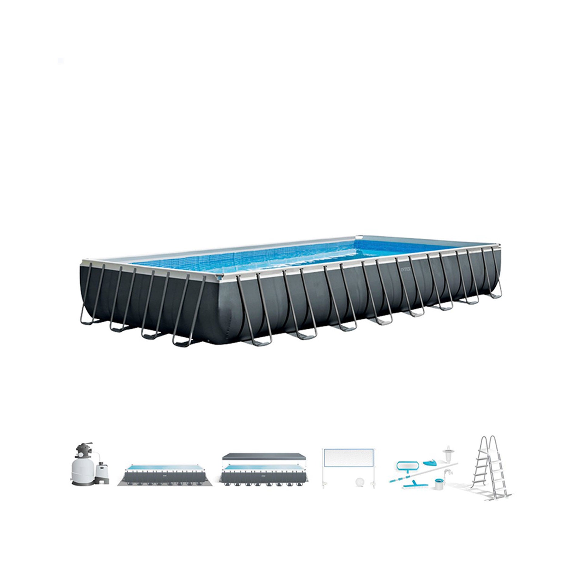 Pack Deluxe Piscina Tubular Intex + Bomba y Clorador 54.368 L