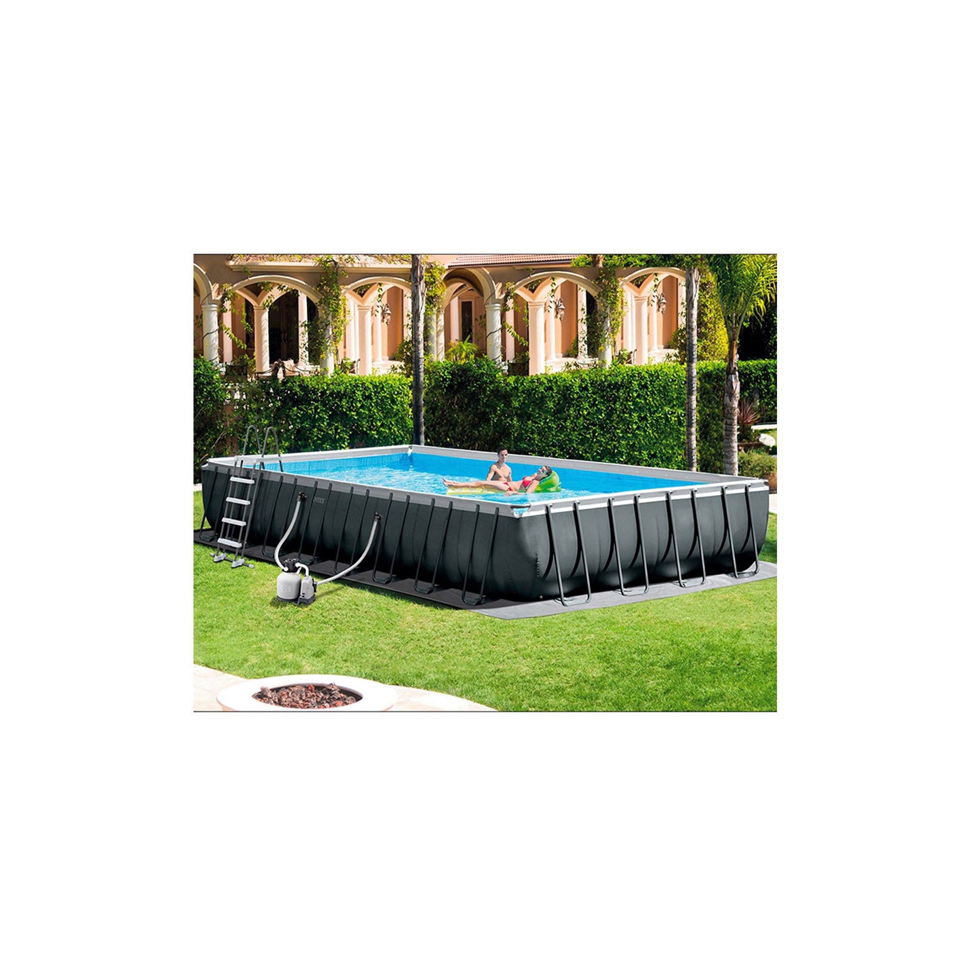 Pack Deluxe Piscina Tubular Intex + Bomba y Clorador 54.368 L