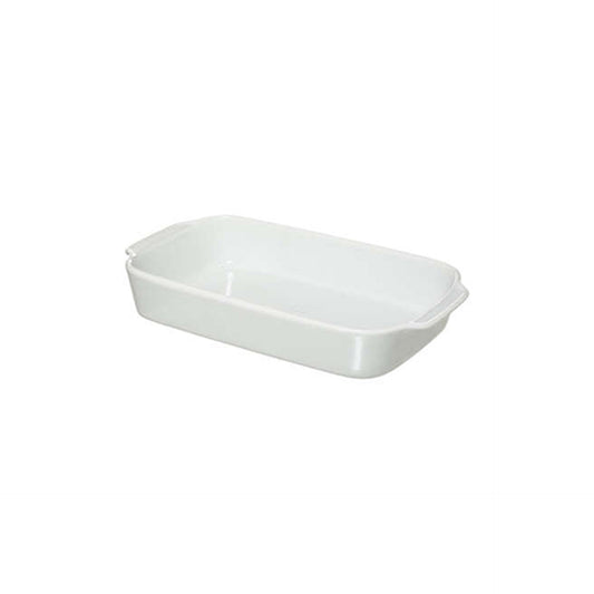 HKH Travessa Rectangular em Cerâmica com Base de Bambu
